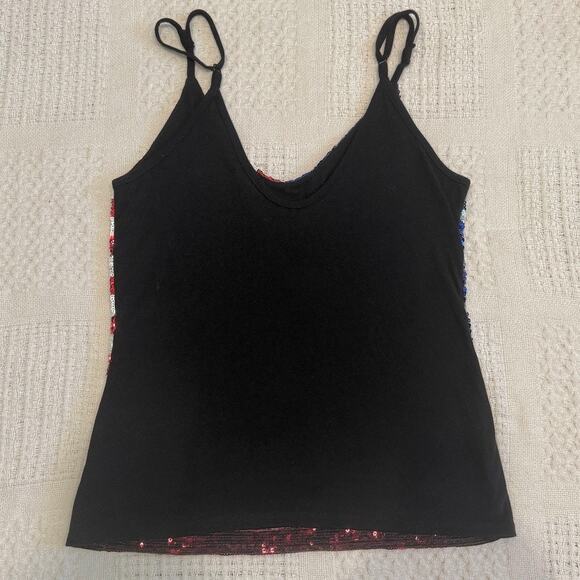 Third Wish medium sequin patriotic flag tank top stars & stripes TS 2957 - Picture 6 of 11